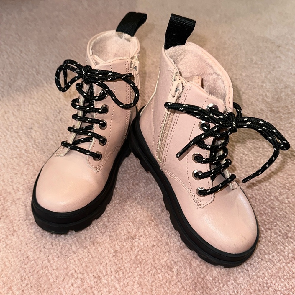 Pink combat style boot for toddler